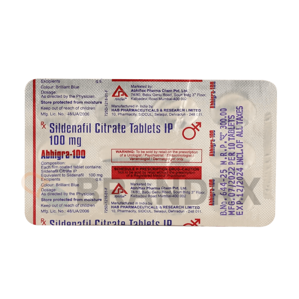 Abhigra 100 mg HAB Pharmaceuticals - Imagen 4