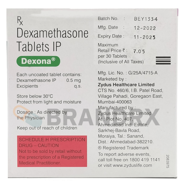 Dexona 0.5 mg Zydus Healthcare Ltd. - Imagen 3