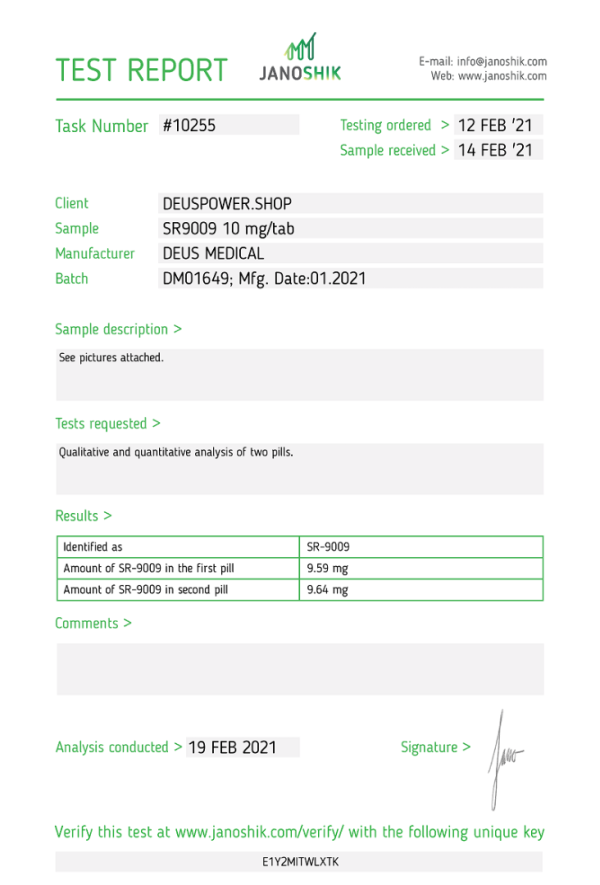 STENABOLIC (SR9009) SARM IN TABLETS Deus Medical