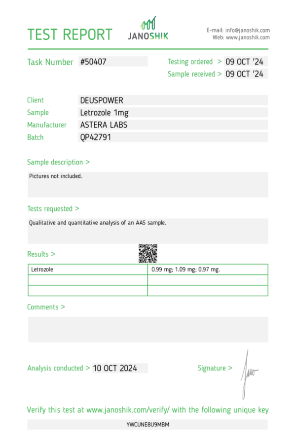 LETROZOLE AROMATASE INHIBITOR IN TABLETS Astera Labs - Imagen 2