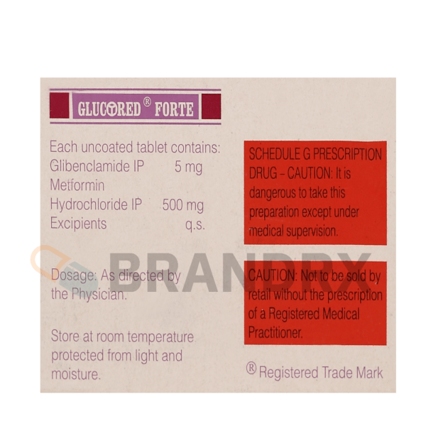 Glucored Forte SR 5/500 mg Sun Pharmaceuticals Industries - Imagen 2