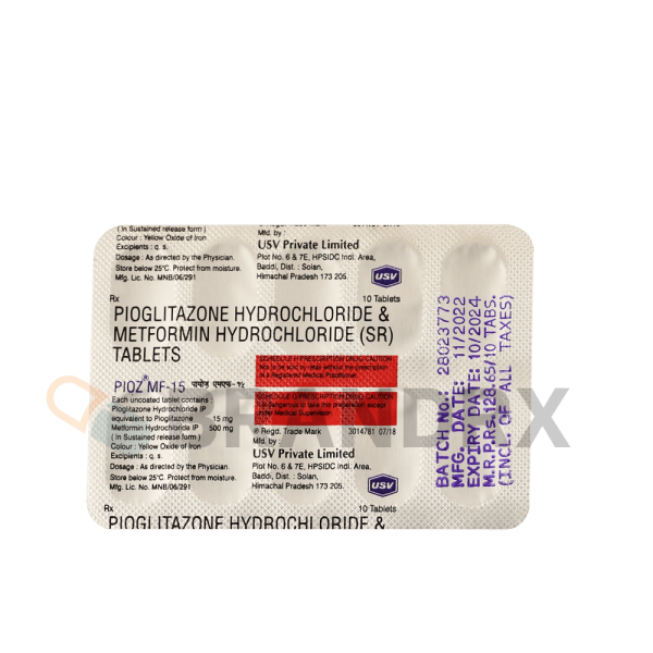 Pioz MF 15/500 mg USV Private Ltd. - Imagen 4